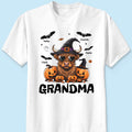 Grandma Halloween Highland Cow & Bats Kids Personalized Shirt, Gift For Grandma