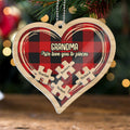 Grandma Grandpa We Love You To Pieces Personalized 4D Shaker Ornament, Christmas Gift For Grandparents