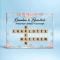 Grandma Grandpa Grandparents & Grandkids Forever Linked Together Crossword Puzzle Personalized Rectangle Acrylic Block